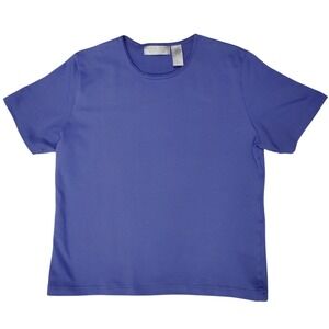 Carolyn Taylor‎ Bluish Purple Short Sleeve Shirt Large